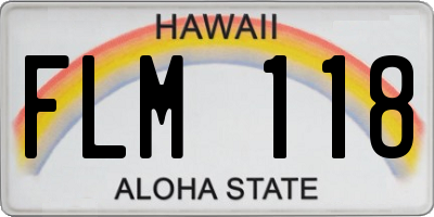 HI license plate FLM118