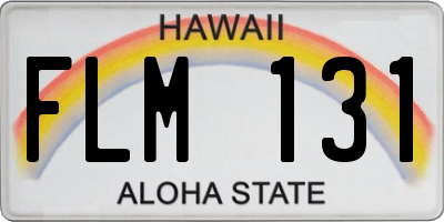 HI license plate FLM131