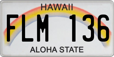 HI license plate FLM136