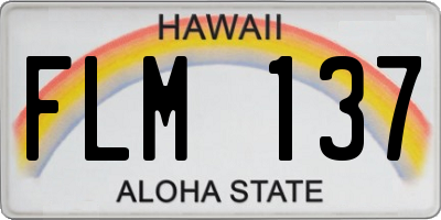 HI license plate FLM137