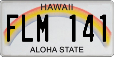 HI license plate FLM141