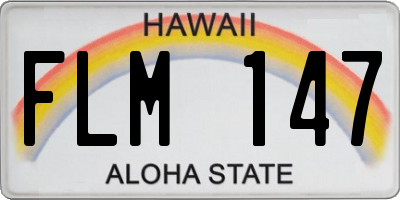 HI license plate FLM147