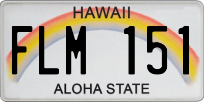 HI license plate FLM151