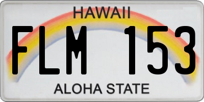 HI license plate FLM153