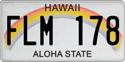 HI license plate FLM178
