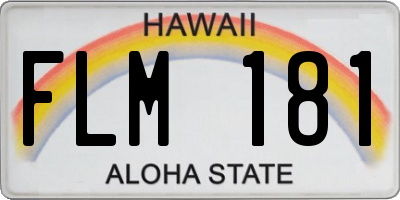 HI license plate FLM181