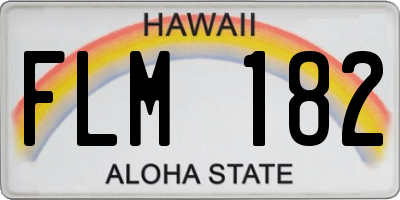 HI license plate FLM182