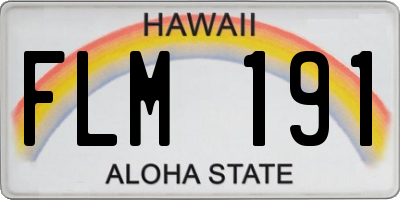 HI license plate FLM191