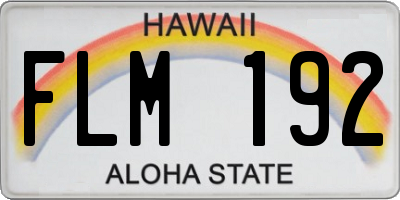 HI license plate FLM192