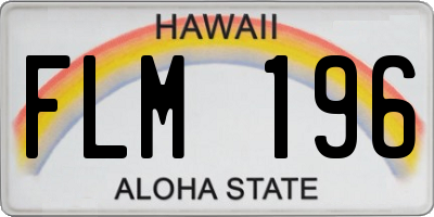 HI license plate FLM196
