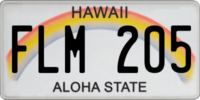 HI license plate FLM205