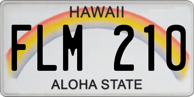 HI license plate FLM210