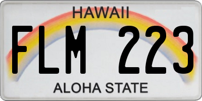 HI license plate FLM223
