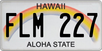 HI license plate FLM227