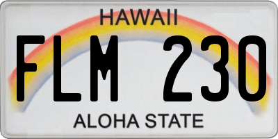 HI license plate FLM230