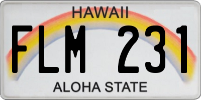 HI license plate FLM231