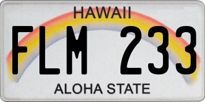 HI license plate FLM233