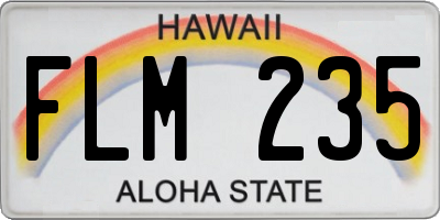 HI license plate FLM235