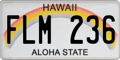 HI license plate FLM236