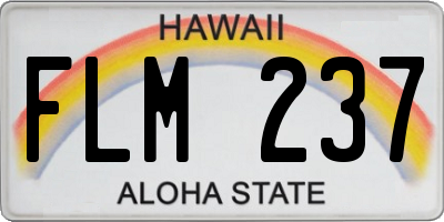 HI license plate FLM237