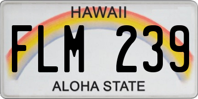 HI license plate FLM239