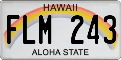 HI license plate FLM243