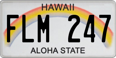 HI license plate FLM247