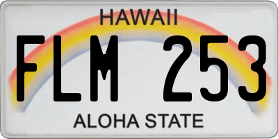 HI license plate FLM253