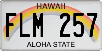 HI license plate FLM257