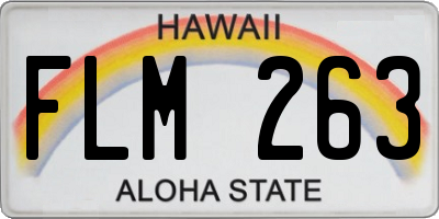HI license plate FLM263