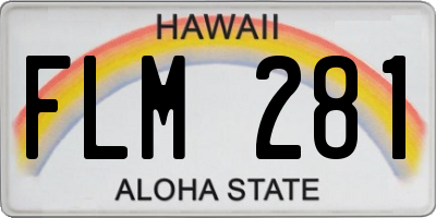 HI license plate FLM281