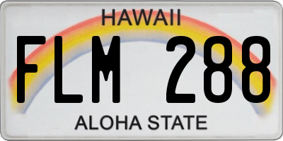 HI license plate FLM288