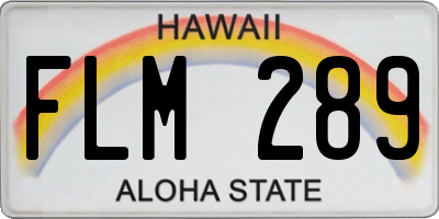 HI license plate FLM289