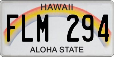 HI license plate FLM294