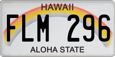 HI license plate FLM296