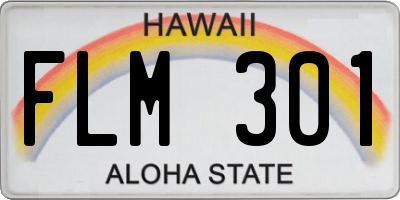 HI license plate FLM301