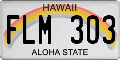 HI license plate FLM303