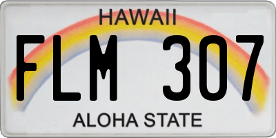 HI license plate FLM307