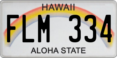 HI license plate FLM334