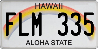 HI license plate FLM335