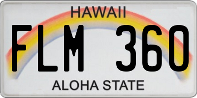 HI license plate FLM360