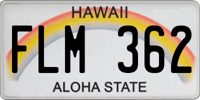 HI license plate FLM362