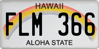 HI license plate FLM366