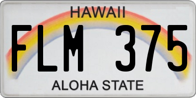HI license plate FLM375