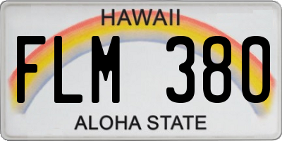 HI license plate FLM380