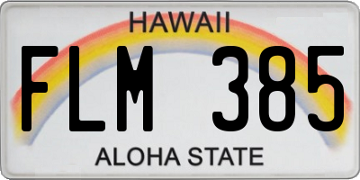 HI license plate FLM385