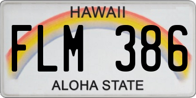 HI license plate FLM386