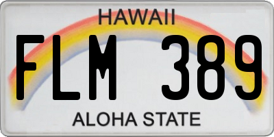 HI license plate FLM389