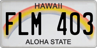 HI license plate FLM403