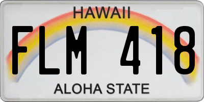 HI license plate FLM418
